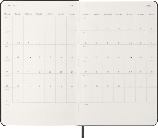 12M WKLY HOR LG BLK HARD