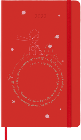 Agenda Le Petit Prince 2023 Semainier, 12 mois, Rose Red - Front view