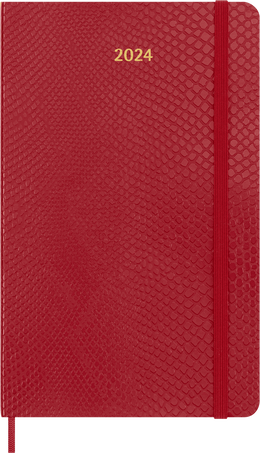 Precious & Ethical Diary 2024 Weekly, 12-Month, Vegan Soft Cover, Red - Front view