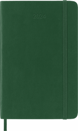 Agenda Classic 2024 Pocket Giornaliera, copertina morbida, 12 mesi, Verde Mirto - Front view