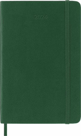 Classic Diary 2024 Pocket Daily, soft cover, 12 months, Myrtle Green - Front view