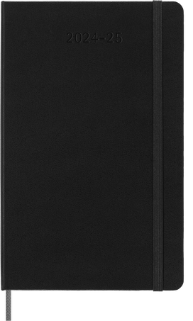 Classic Diary 2024/2025 Large Weekly, hard cover, 18 months, Black - Front view