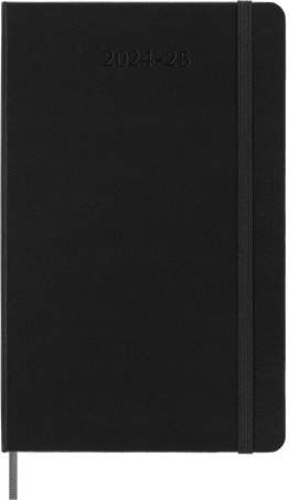 Agenda Classic 2024/2025 Large Settimanale, copertina rigida, 18 mesi, Nero - Front view