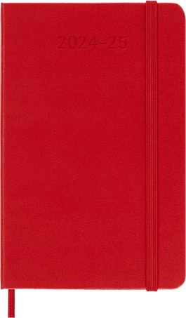 Agenda Classic 2024/2025 Pocket Settimanale, copertina rigida, 18 mesi, Rosso Scarlatto - Front view