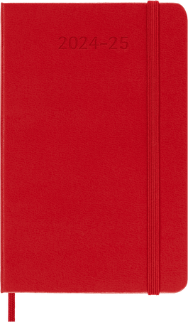 Agenda classic 2024/2025 Pocket Semainier, couverture rigide, 18 mois, Rouge Écarlate - Front view