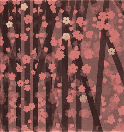 Juego creativo Sakura por Kosuke Tsumura Cuaderno grande, liso, juego de 5 lápices - Front view
