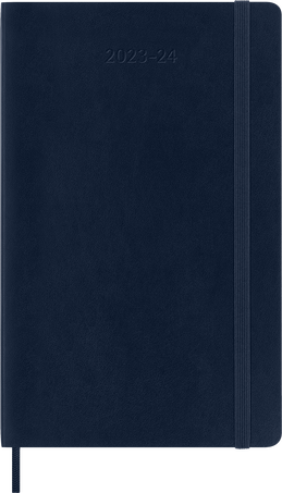 Agenda classic 2023/2024 Large Semainier, couverture souple, 18 mois, Bleu saphir - Front view