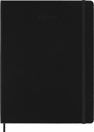 Classic Diary 2023/2024 XL Weekly, hard cover, 18 months, Black - Front view