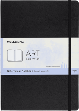 Watercolour Notebook Art Collection, Black - Front view