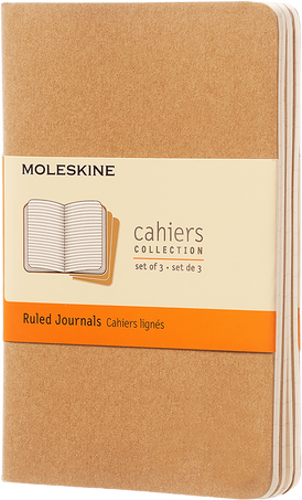 Cahier Notizhefte 3er-Set, Packpapierbraun - Front view