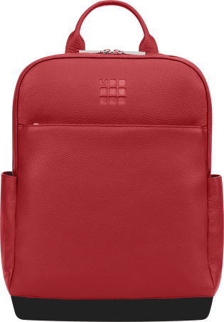 Moleskine Leather PRO Backpack Classic Collection, Red - Front view