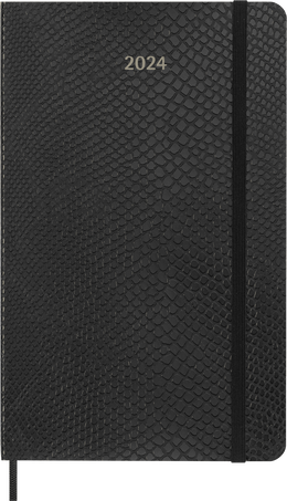 Precious & Ethical Diary 2024 Weekly, 12-Month, Vegan Soft Cover, Black - Front view
