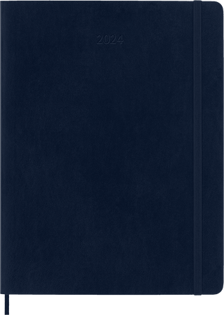 Classic Diary 2024 XL Weekly, soft cover, 12 months, Sapphire Blue - Front view