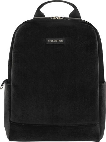 Mochila de tela Terciopelo, Negro - Front view