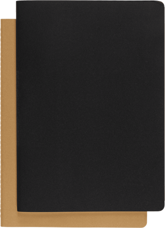 Subject Cahier Set of 2, Black/Kraft Brown - Front view