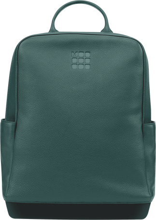 Mochila Moleskine en piel Colección Classic, Verde - Front view