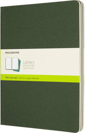 Cahier Journals Set of 3, Myrtle Green - Front view