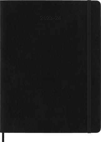 Classic Diary 2023/2024 XL Weekly, soft cover, 18 months, Black - Front view