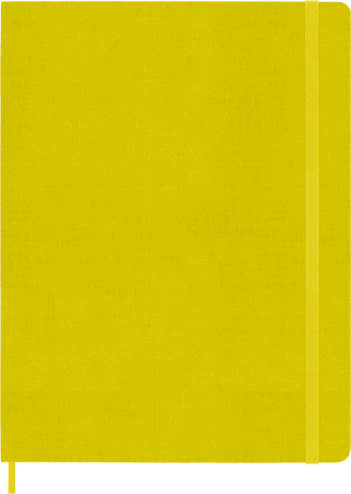 Classic Silk Notebook Fabric Hard Cover, Yellow - Front view