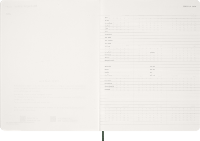 ESSENTIAL PLANNER WKLY VER XXL M GREEN