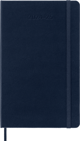 Classic Diary 2024/2025 Large Weekly, hard cover, 18 months, Sapphire Blue - Front view