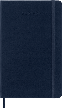 Classic Diary 2024/2025 Large Weekly, hard cover, 18 months, Sapphire Blue - Front view