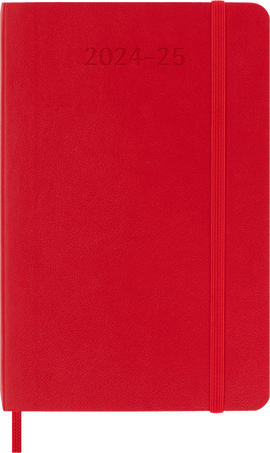 Agenda classic 2024/2025 Pocket Semainier, couverture souple, 18 mois, Rouge Écarlate - Front view