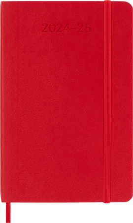 Classic Diary 2024/2025 Pocket Weekly, soft cover, 18 months, Scarlet Red - Front view