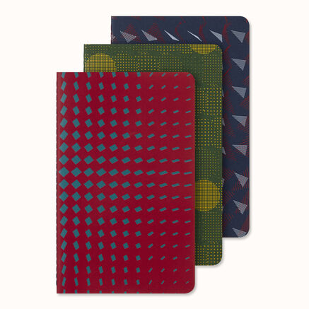 CAHIER JNLS L RUL PATTERN GRN-BLUE-RED