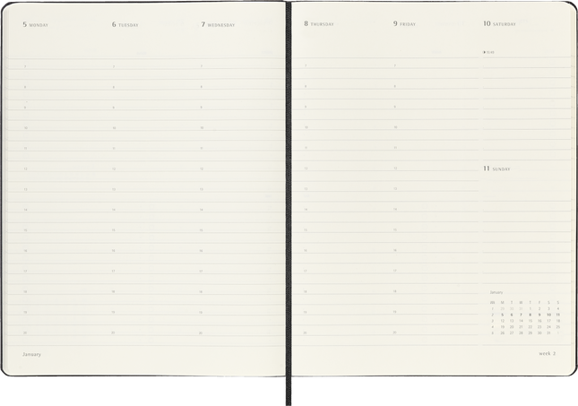 12M PRO WKLY VERT XL BLK HARD