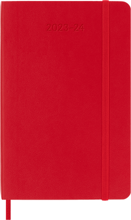 Agenda classic 2023/2024 Pocket Semainier, couverture souple, 18 mois, Rouge ecarlate - Front view