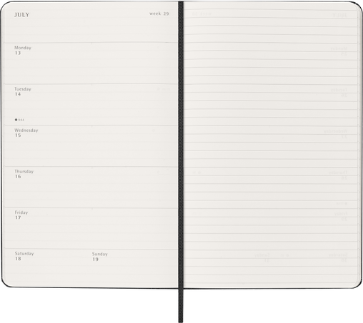 12M WKLY NTBK LG BLK HARD