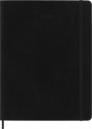 Classic Diary 2024 XL Weekly, soft cover, 12 months, Black - Front view