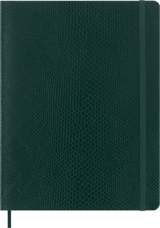 Precious & Ethical Notebook Vegan Soft Cover, Python-effect, Ruled, Green - Front view