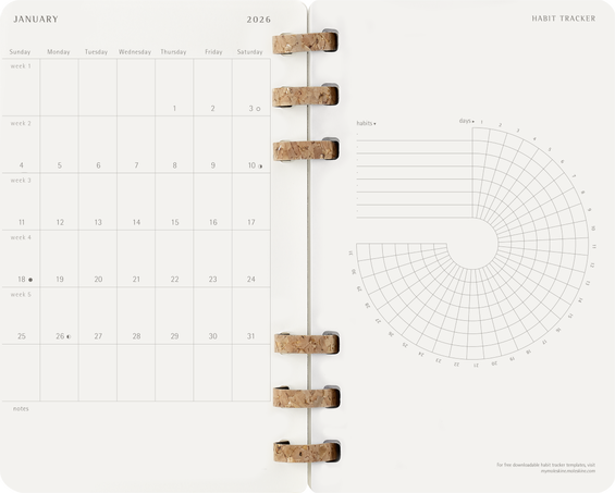 12M SPIRAL PLANNER L BLACK SOFT