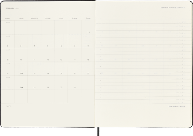 12M PRO WKLY VERT XL BLK HARD