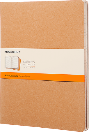 Cahier Notizhefte 3er-Set, Packpapierbraun - Front view