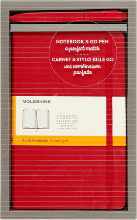 Set carnet Classic et Go Pen BUNDLE VERTICAL LG +GO PEN SC.RED