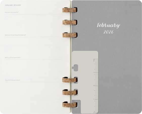 12M SPIRAL PLANNER L BLACK SOFT