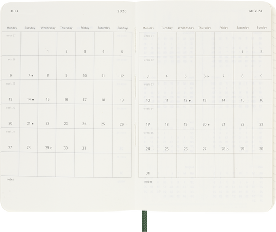 12M WKLY NTBK PK MYRTLE GREEN SOFT