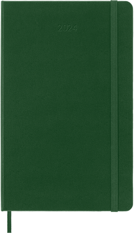Classic Diary 2024 Large Weekly, hard cover, 12 months, Myrtle Green - Front view