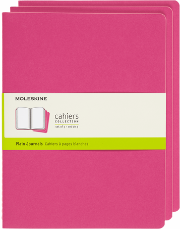 Cahier Journals Set of 3, Kinetic Pink - Front view