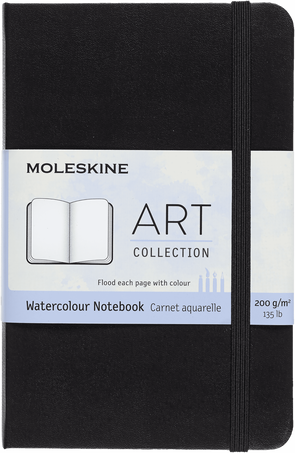 Watercolour Notebook Art Collection, Black - Front view