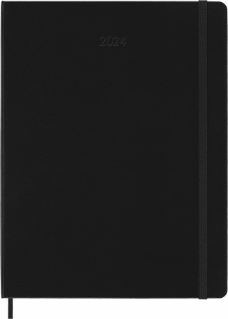 Classic Planner 2024 XL Weekly, hard cover, 12 months, Black - Front view