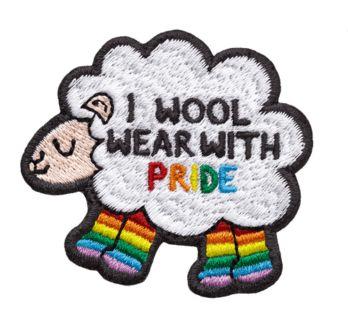 Klebeflicken von Ashton Attzs Stick to Pride, I Wool Wear With Pride, Sheep - Front view