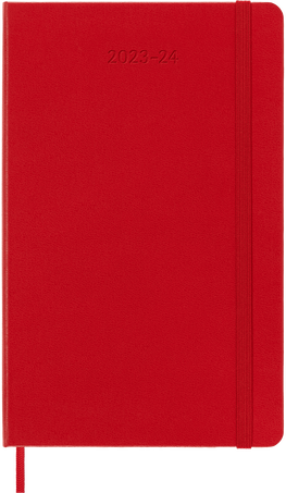 Agenda classic 2023/2024 Large Semainier, couverture rigide, 18 mois, Rouge ecarlate - Front view