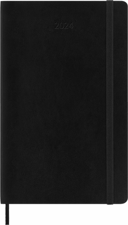 Classic Planner 2024 Large Daily, soft cover, 12 months, Black - Front view