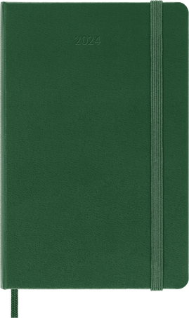 Agenda Classic 2024 Pocket Giornaliera, copertina rigida, 12 mesi, Verde Mirto - Front view