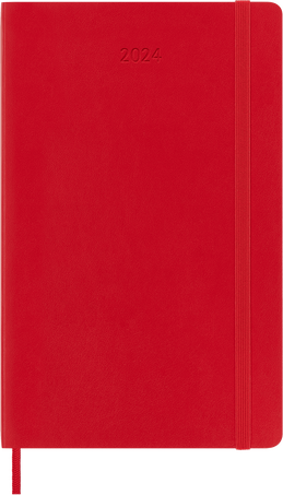 Classic Diary 2024 Large Daily, soft cover, 12 months, Scarlet Red - Front view