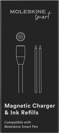Зарядное устройство с магнитным разъемом и стержни для Smart Pen совместимые с умной ручкой Moleskine Smart Pen - Front view